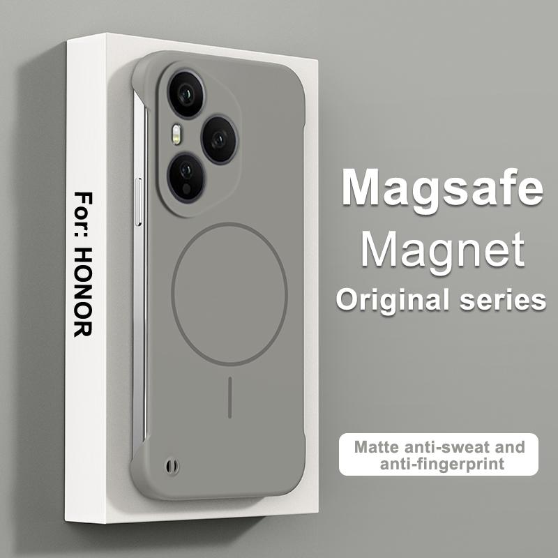 Cases For Honor 400 Pro Magnetic Frameless Shockproof Hard Case For Honor 400 400Pro Wireless Charging Matte Ultra Thin PC Cover