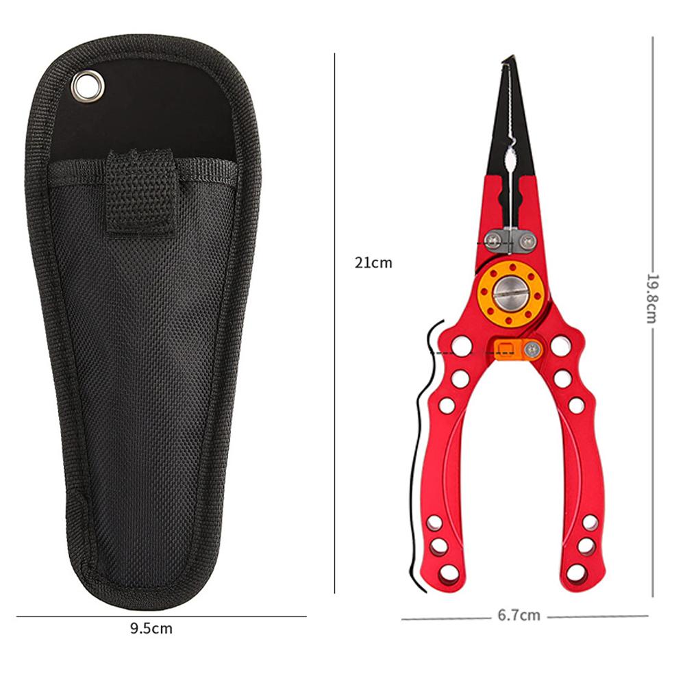 Fishing Pliers Saltwater Resistant Fishing Tools With Sheath Telescopic Lanyard
