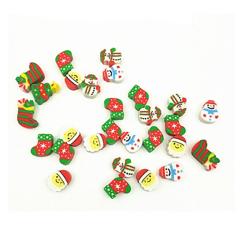 1bottle Christmas Gift Santa Tree Mini Eraser Kawaii  Students Stationery School Supplies