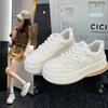 Leather Little White Shoes Women's Ultra-light Height Increase 2025 Spring and Autumn New Versatile Thick-soled Breathable Board Shoes