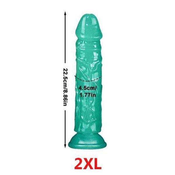 Ny Självlysande Simulerad Phallus Realistisk Kvinnlig Penis med Sugkoppar Överdimensionerad Par Erotiska Sex Vuxenleksaker Manliga Leksaker