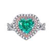 SpringLady 925 Sterlingsilber 8MM Herz Crushed Ice Schliff Paraiba Turmalin Hochkarbon Diamanten Edelstein Echtschmuck Ring
