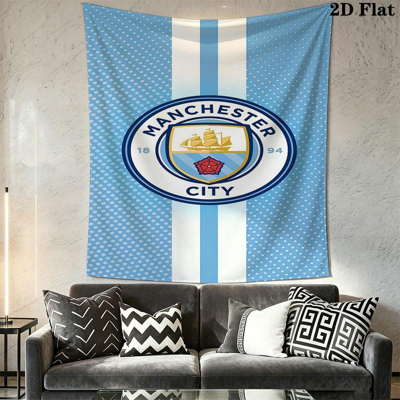 MCFC logo Wall Hanging Printed Fabric Blanket Decorative Tapestries for Bedroom Living Room Home Decor