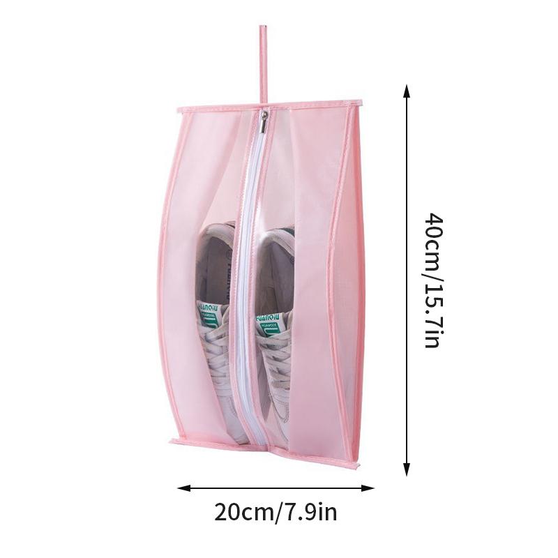 PEVA Portable Shoe Storage Bag Zipper Shoes Closet Organizer Travel Waterproof Pocket Large Capacity Sundries Bag Shoe Pouch