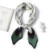 Spring and Summer New Pleated Pattern Simulation Silk Scarf Versatile Printing Geometric Small Square Scarf Rhombus Professional Women's Small Scarf