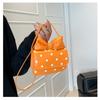 Fashion Versatile Women Mini Shoulder Bag PU Leather Polka Dot Print Underarm Bag Bow Design Crossbody Bag