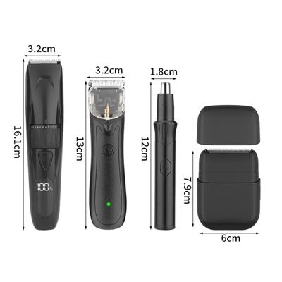 Sada elektrického holicího strojku 4 v 1 pro muže Zastřihovač vlasů Odstraňovač chloupků na těle Zastřihovač chloupků v nose Nástroje pro úpravu
