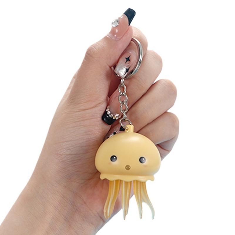 Fashion Octopus Toy Keyring Colorful Jellyfish Keyholder Anxiety Stress Relif