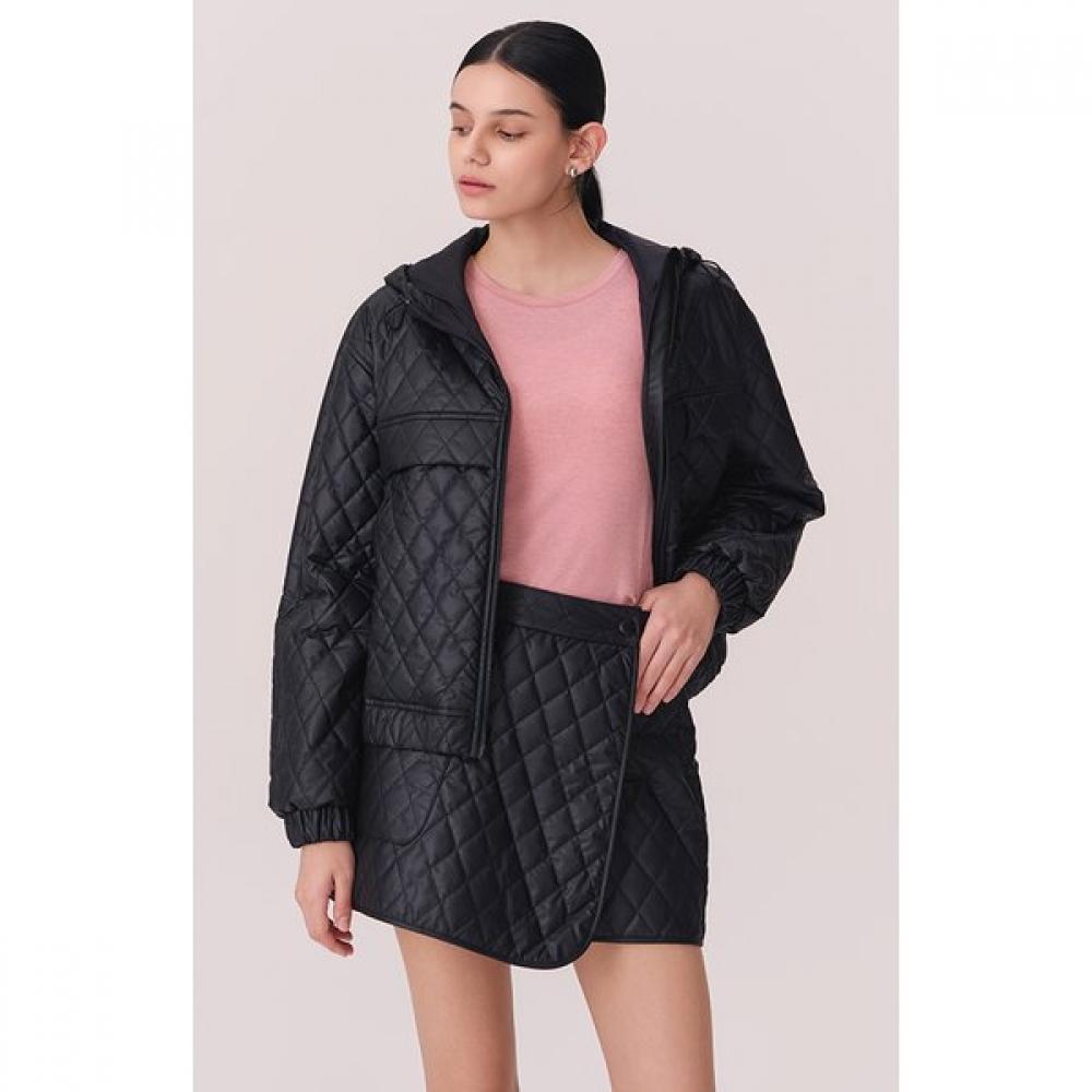 Huit Fake Leather Oversized Hooded Jumper Htwjp5l12t