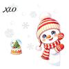 Snowman Window Decals Peeking Static Cling Decal, Christmas Glass Sticker with Party Supplies for Snowflakes, Reusable PVC Holiday Decor Home