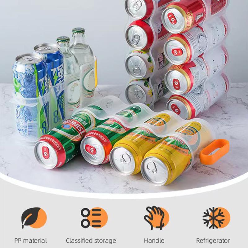 1Pcs Beer Soda Drink Can Storage Box Kitchen Fridge Drink Bottle Holder Fridge Refrigeration Storage Organizer Rack Shelf
