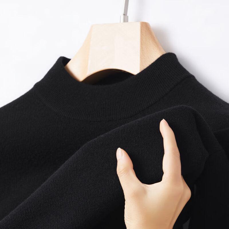 Men's FENGXUN 100% Pure Wool Thick Mock Neck Sweater
