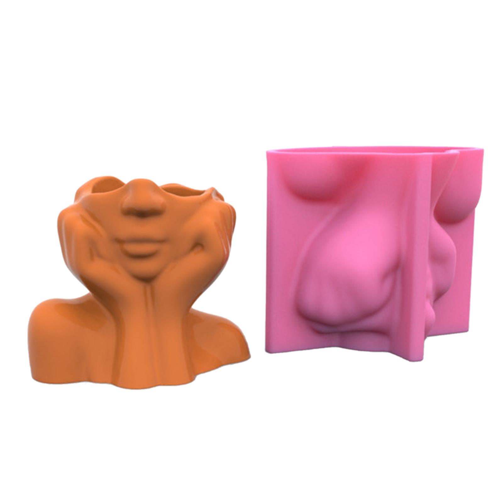 

Geometric Cheek Support Face Gypsum Silicone Molds Storage Box Mold for Making Succulent Plants Flower Pot Candle Holder 1