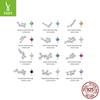 S925 Silver-Plated Platinum Twelve Constellation Stud Earrings Mango Star Female Niche Design Simple Earrings Stacked