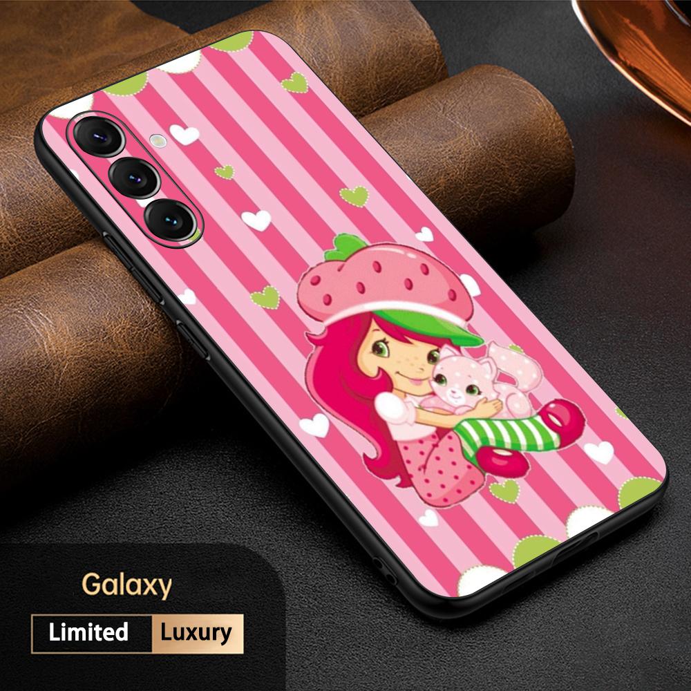 

Cute Strawberrys girl classic cartoon Phone Case For Samsung Galaxy S26 S25 S24 S23 S22 S21 Plus Ultra Note20 Soft Black Galaxy S24 Ultra