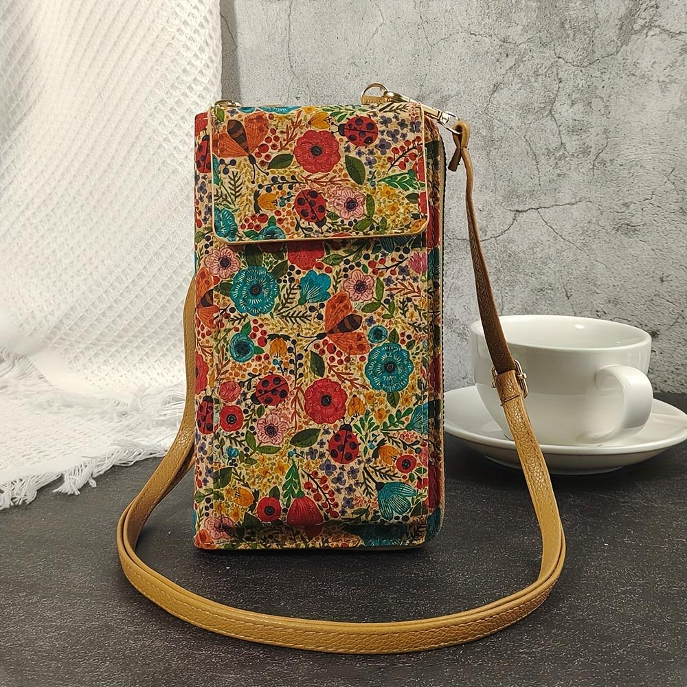

Versatile Bohemian Chic Crossbody Wallet - Lightweight Vegan Leather with Geometric Pattern, Adjustable Strap, and Secure Zip