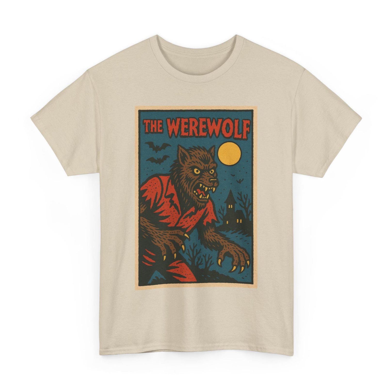 Retro Comic Werewolf T-Shirt: Spooky Horror Fan Tee 3XL