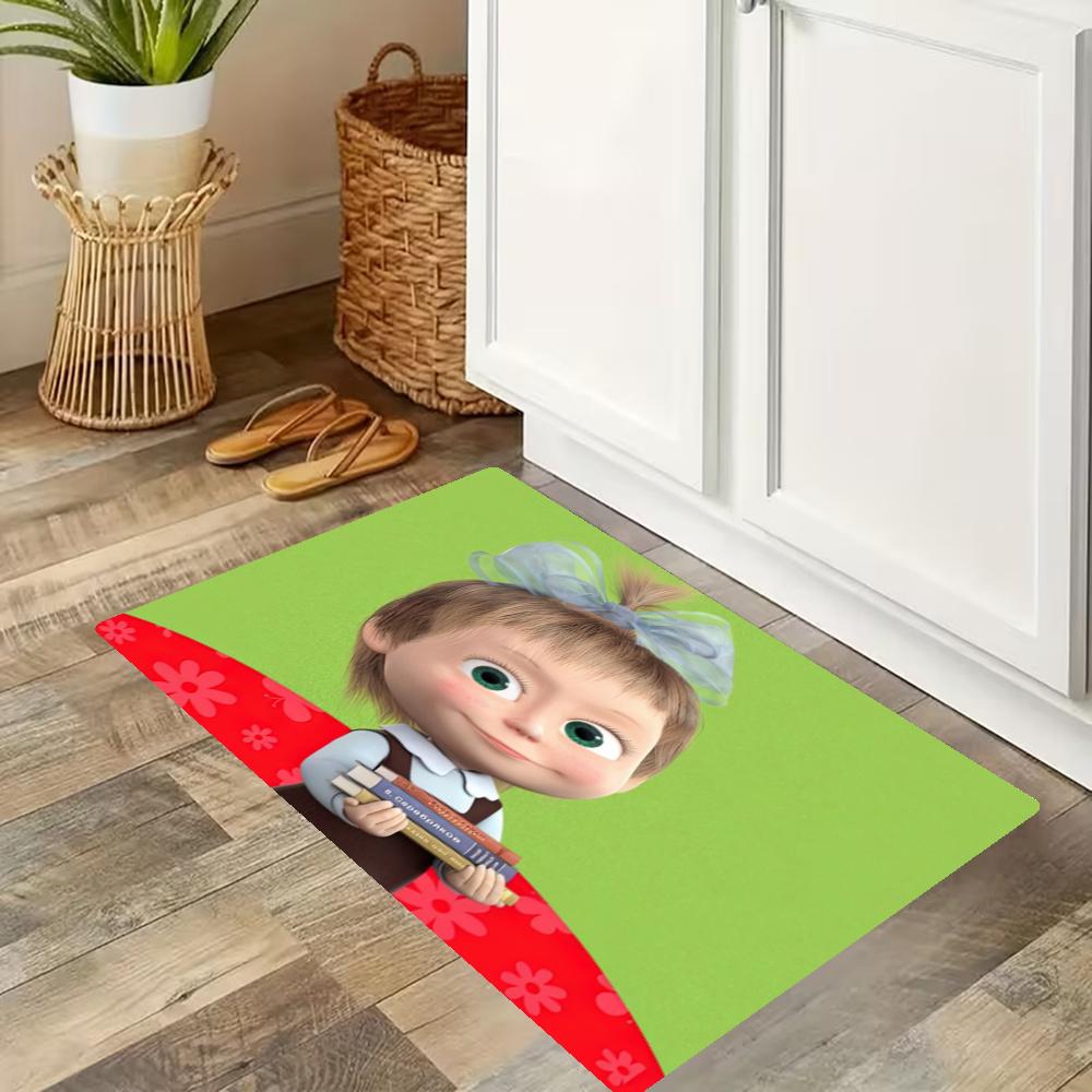 Masha Bear Kitchen Carpet Nonslip Floor Mat Ideal For Indoor And Outdoor Entryway Door Mat Laundry Room Bathroom Foot Mat