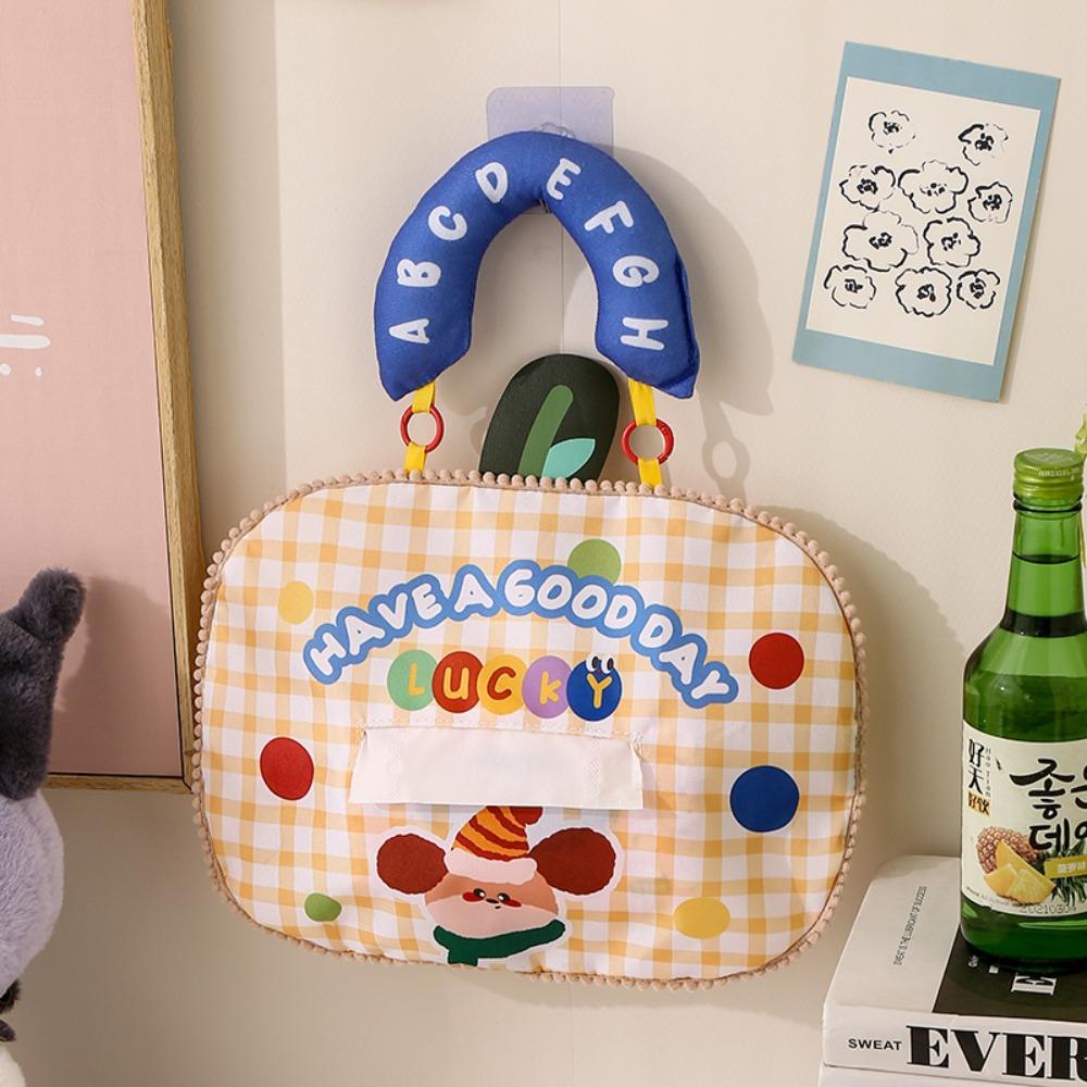 New Hanging Tissue Storage Bag Portable Convenient Tissue Box Large Capacity Cute Tissue Pouch