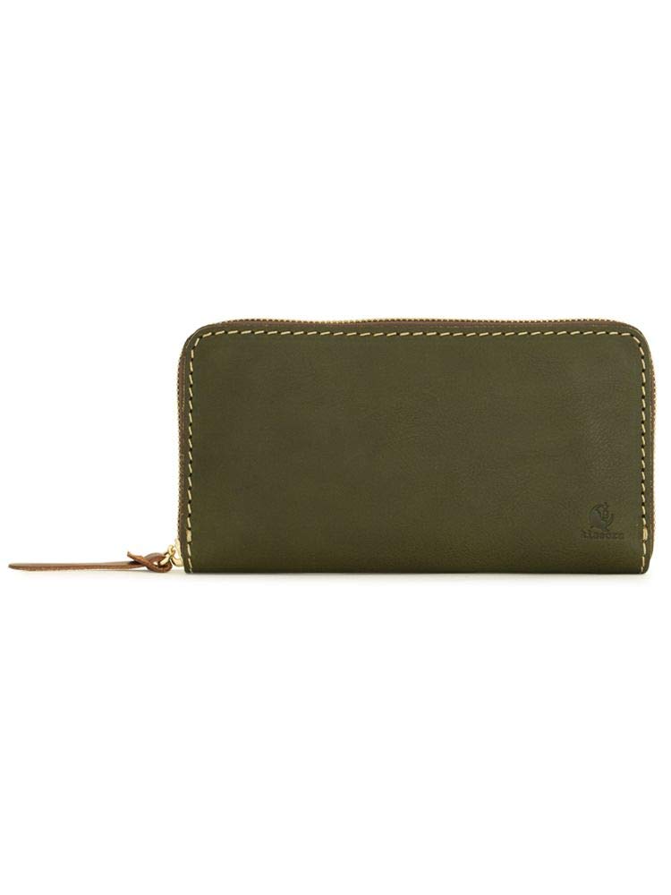 

Long Wallet Round Zipper Genuine Leather Made in Japan Domestic Olive [Kisora] KIKN-027 оливковий