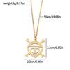 Anime Skeleton Face Stainless Steel Necklace Men's Fashion Choker Goth Jewelry Gift Cartoon One Piece