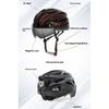 Cycling Helmets Comfortable Lining Bicycles Helmets with LED Light & Goggles Bike Helmets Safety Cap for Women and Men