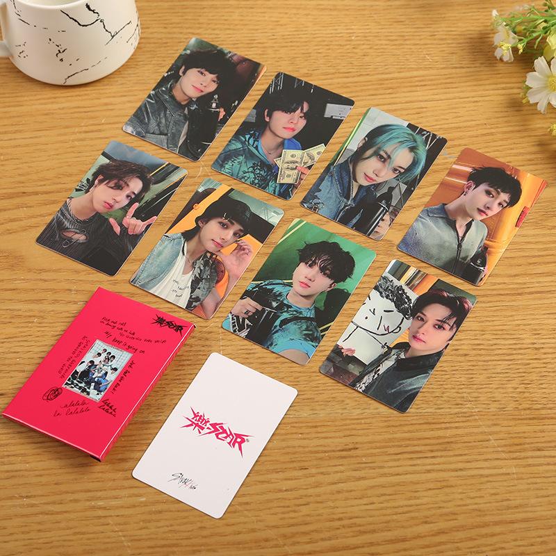 Skzoo Stray Kids Rock Star Album Same Style Photocards Hyunjin Han Idol Collectible Lomo Cards Fan Merch For Fans Collection Kid Friendly Entertaining