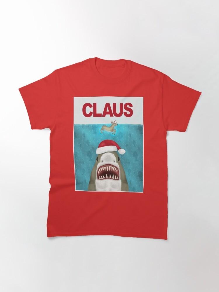 Funny Christmas Santa Claus Shark Reindeer Humor Classic T-Shirt XXXXL
