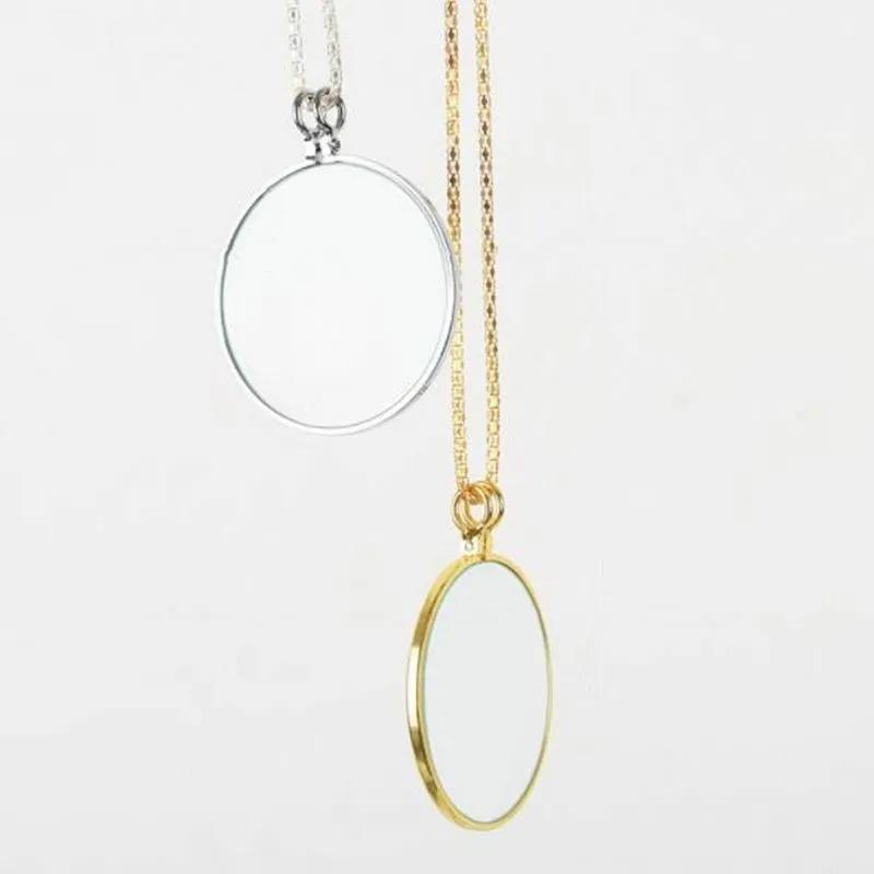 1 lupa monóculo de 5 aumentos en plata y oro con cadena y colgante