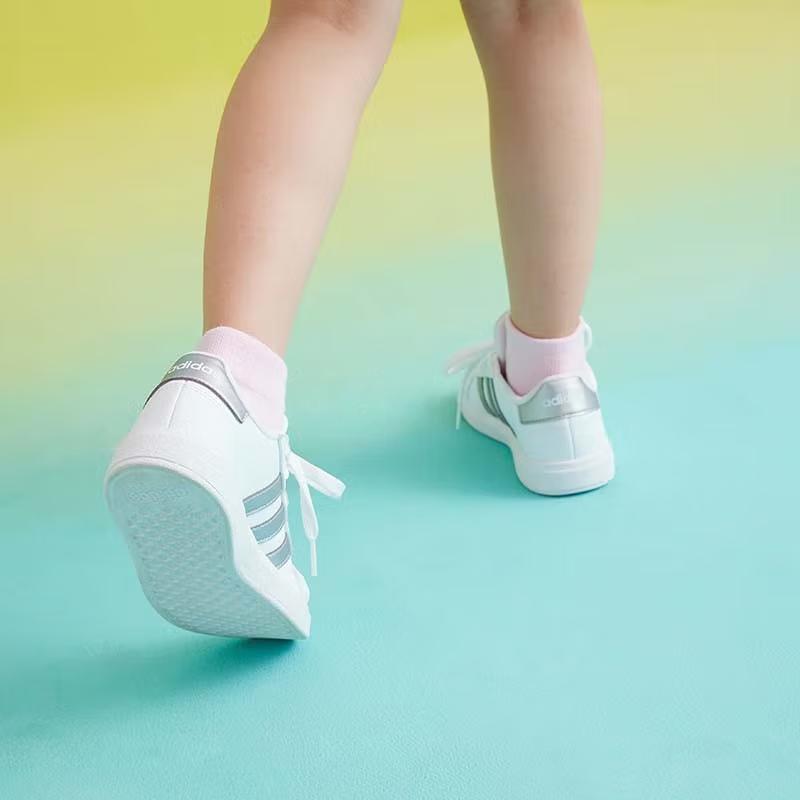 Adidas Grand Court 2.0 Big Kid White Matte Silver Kids Sneakers Cloud-White GW6506