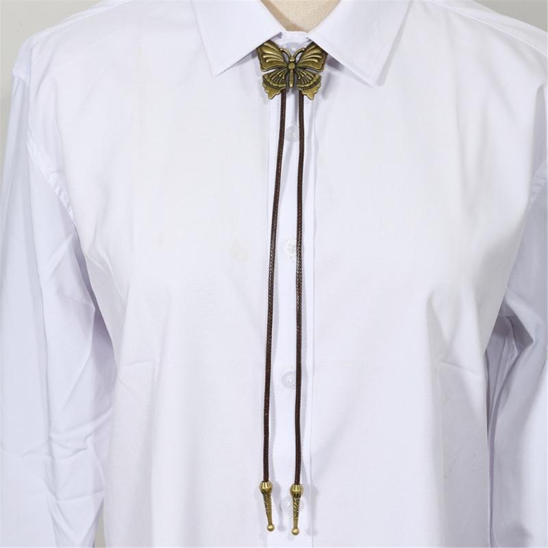 Stylish PU Leather Bolo Tie Necklace With Alloy Accents Stylish Wax Cord Necktie For Men Women Fashion Accessories
