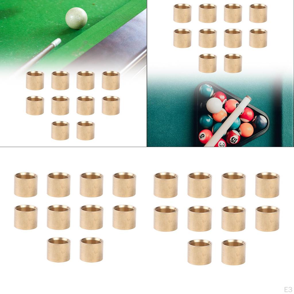 10 Pieces Billiard Cue Copper Ferrule Portable Pool for Repair
