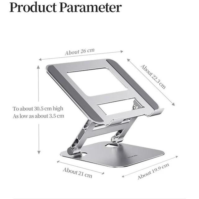 Foldable Laptop Stand Height Adjustable Hollowed Cooling Bracket Support Aluminum Alloy 360 Rotatable for 11-17 Inch Notebook