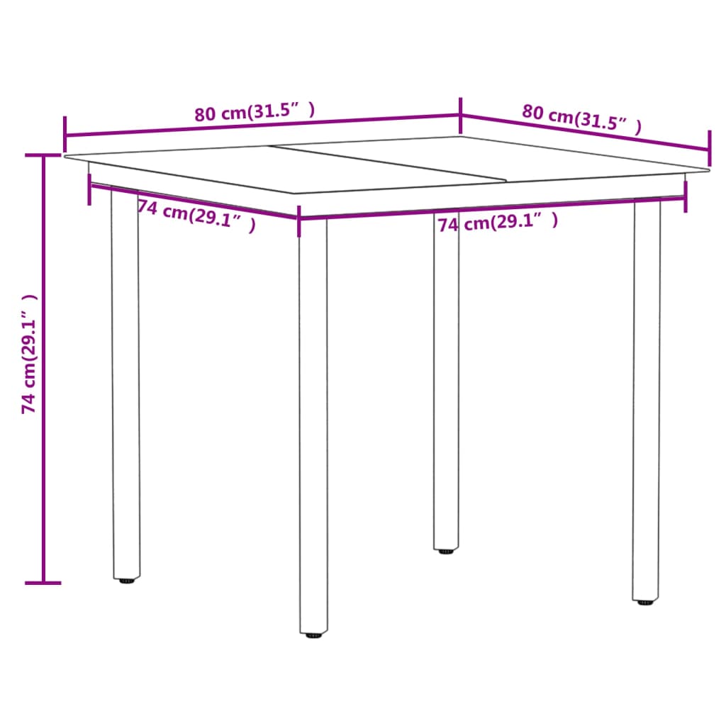 Vidaxl 5-Piece Garden Furniture Set, Black