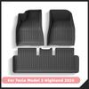 Tapetes de Porta-malas para Tesla Novo Modelo 3 Highland 2024 TPE Impermeável Resistente ao Desgaste Almofada de Pé Tapete de Porta-malas Dianteiro Traseiro Acessórios para Carro