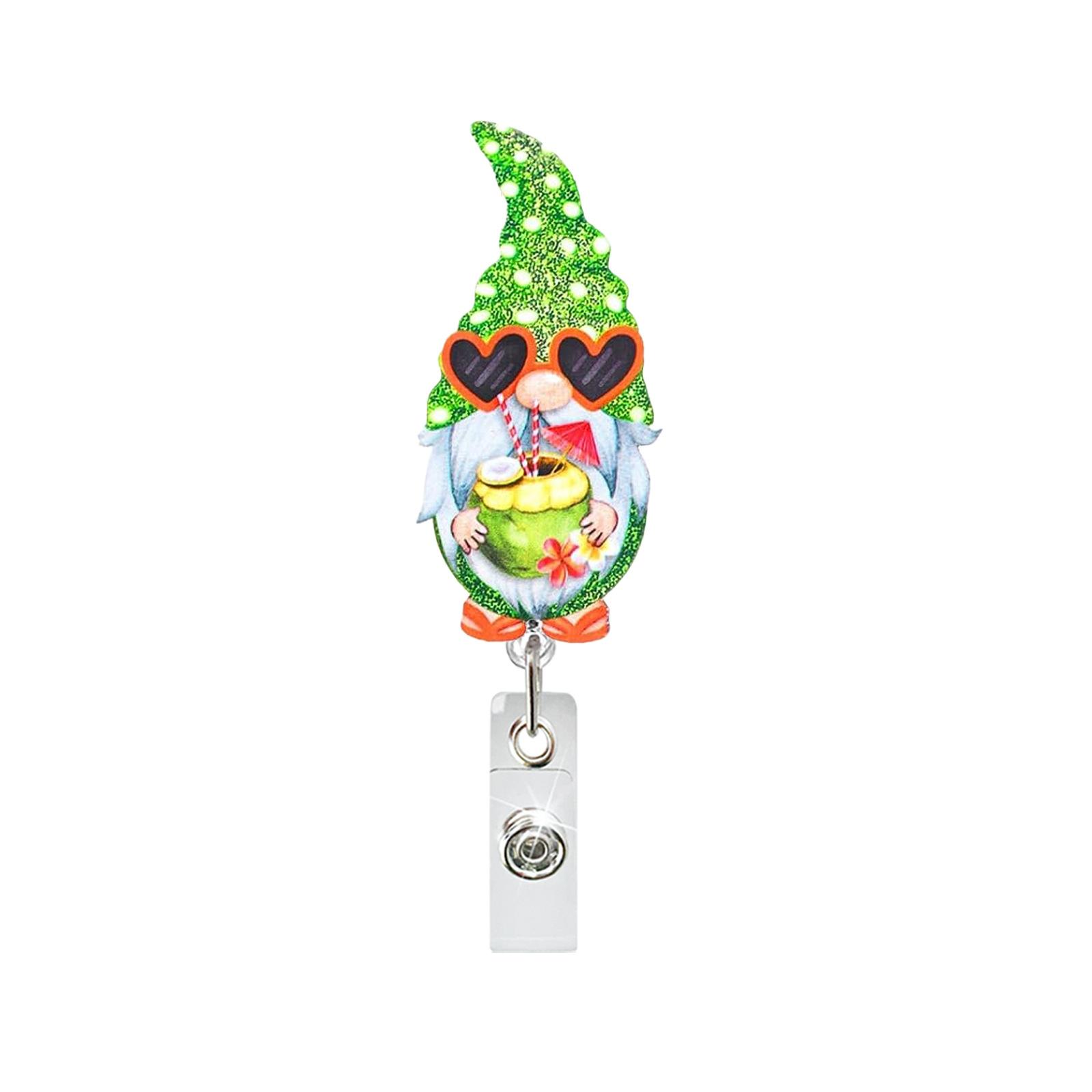 

Hawaii Holiday Style Dwarf Acrylic Retractable Badge Reel Name Tag Alligator Clip ID Card Holder For Nurse Office Doctor Teacher