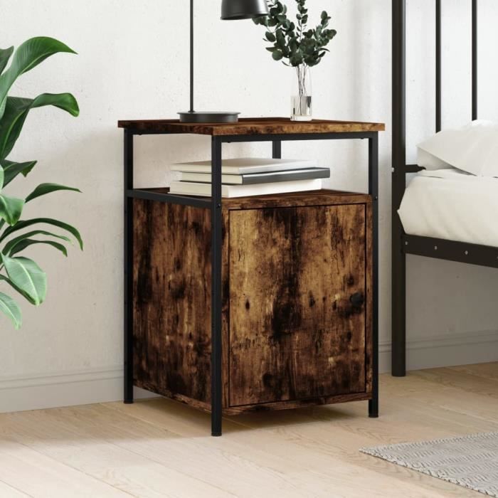 VidaXL Bedside Table Smoked Oak 40x42x60 Cm Engineered Wood 826037