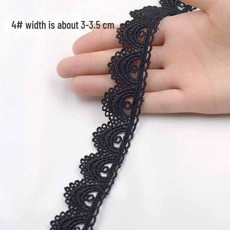 Handmade Black Lace Trim for DIY Jewelry & Clothing, Doll Clothes, Shoe Decoration, Fabric Flowers