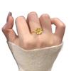 Elegant Gold Micro-Diamond Snowflake Ring: High-End Luxury Versatile Finger Jewelry