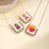 Cartoon Design Catholic Necklace Mini Size Virgin Mary Pendant Necklace  for Men and Women