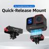 FLYMILE Magnetic Quick Release Base For Insta360 Ace/Ace Pro/Ace Pro 2/X5/X4/X3/X2 Aluminum Alloy Two-Claw Mount