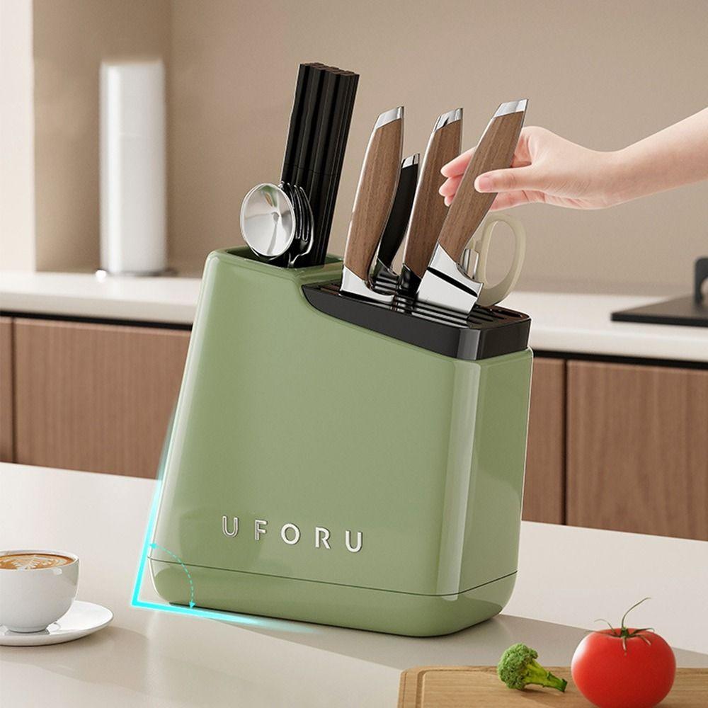 Large Capacity Countertop Knives Holder Anti-slip Cutlery Drying Rack  Kitchenware