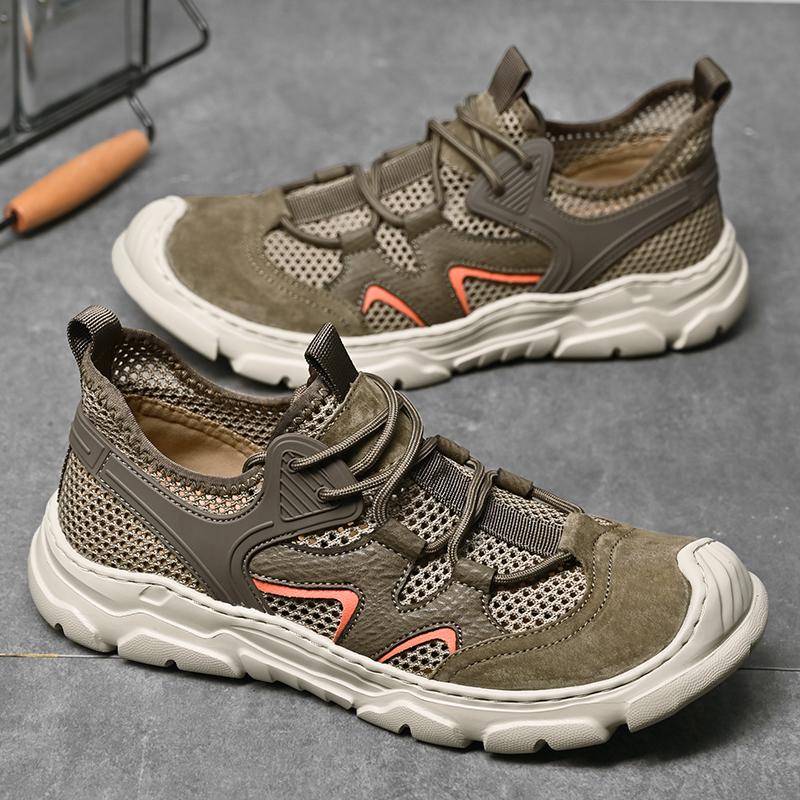 Fashion New Male Walking Flats Outdoor Travel Running Casual Shoes Summer Men's Mesh Sports Shoes Fashion Breathable Anti Slip Footwear