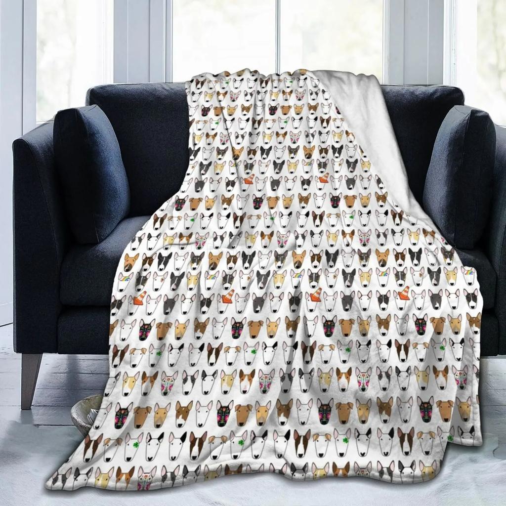 Coperta Morbida Calda Anti-pilling in Pile di Flanella per Cane Bull Terrier Inglese Leggera per Divano Letto Divano