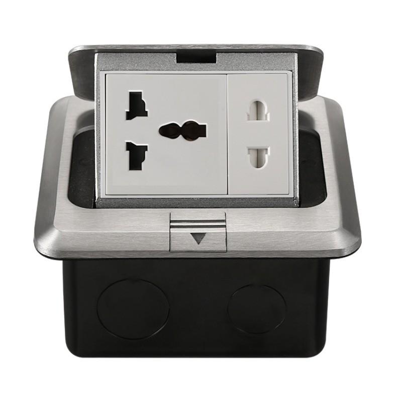 Factory Pop-up Floor Socket Universal Hidden Ground Socket Box Aluminum Surface Waterproof Power Socket