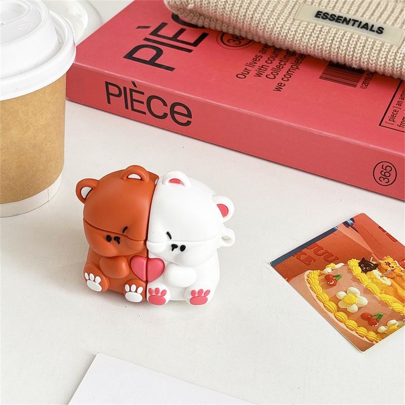 Love sticker bear applies to Apple AirPods1 bluetooth wireless earphone cover 1/1/1 generation pro1 silicone cute