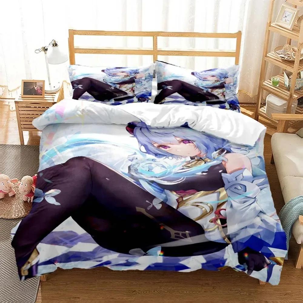Genshin Impact Digital Print Polyester Bedding Sets Child Kids Covers Boys Bed Set For Teens Bedding Set