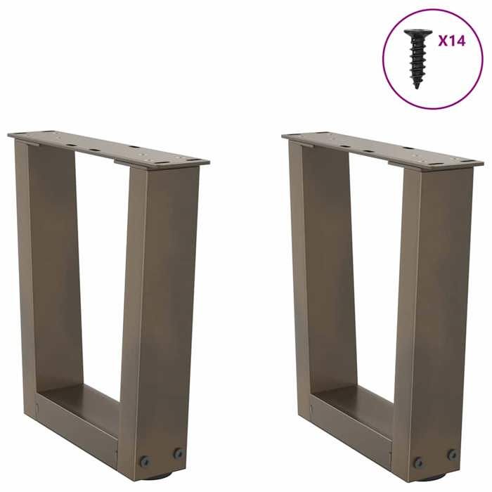 VidaXL Pieds de table basse en forme de V, 2 pièces, acier naturel, 30 x (30-31,3) cm 4012603