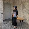 Plus Size Summer Korean Style Dress Women's Printed Long T-Shirt Dress Short Sleeve Loose Casual Dresses
