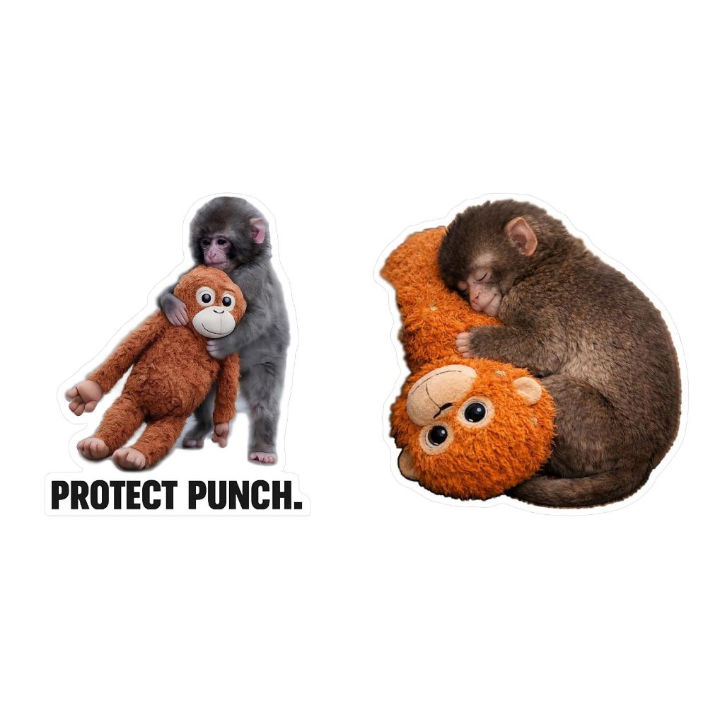 10/20Pcs Protect Punch The Monkey Sticker Easy To Paste and Remove Waterproof Vinyl Decal Stickers for Laptop Room Decor Gifts